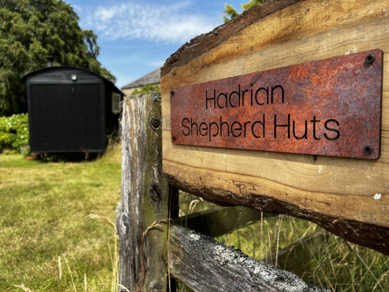 Hadrian Shepherd Hut Sign