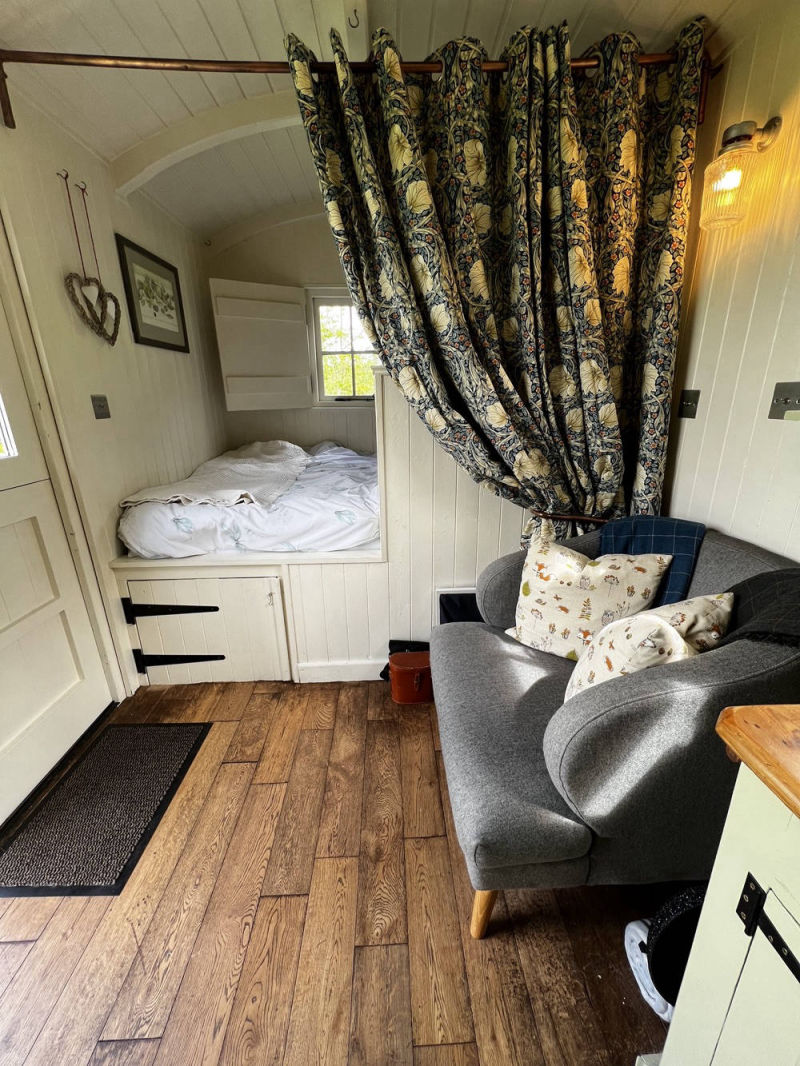 Inside Lavender Shepherds Hut