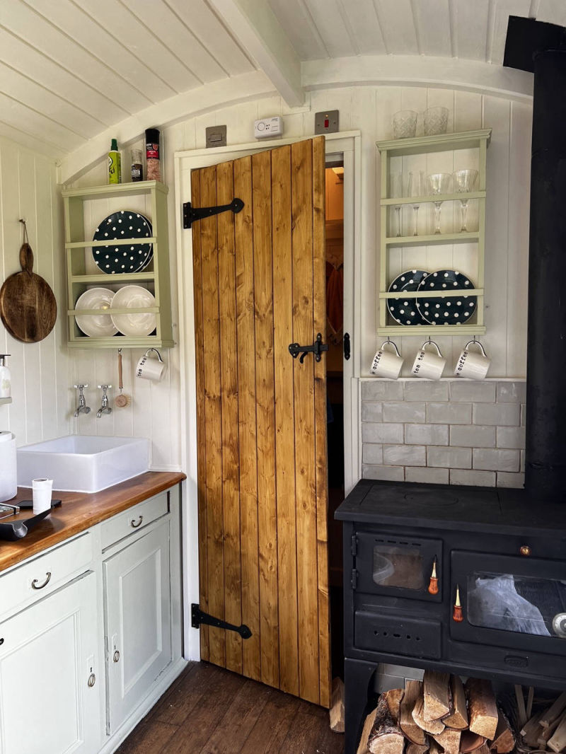 Inside Lavender Shepherds Hut